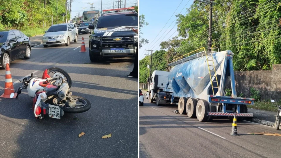 Homem morre esmagado por carreta em grave acidente na Zona Sul de Manaus