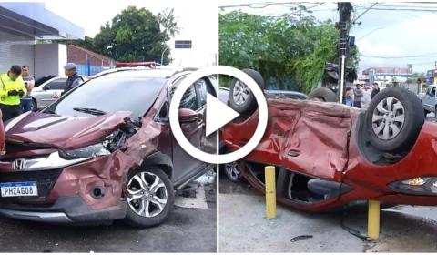 VÍDEO: acidente entre veículos deixa dois feridos na Zona Centro-Sul de Manaus