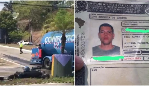 Jovem morre esmagado por caminhão ao cair de moto em Manaus