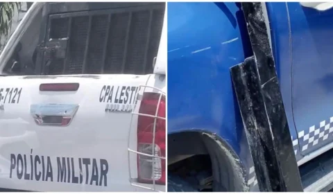 PM é agredida com barra de ferro por homem que estava sendo retirado de viatura da polícia em Manaus