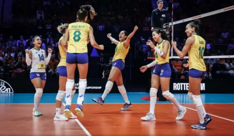 Seleção feminina de vôlei joga fácil e vence holandesas por 3 sets a 0 em Roterdã na Holanda