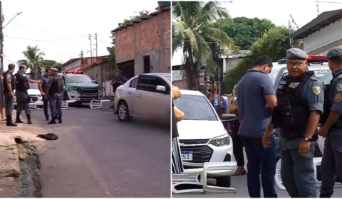 VÍDEO: em Manaus, pai é morto a vários tiros e filho é baleado dentro de carro