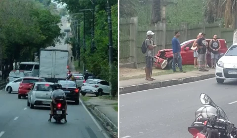 Acidente deixa trânsito congestionado na Rodrigo Otávio, Zona Sul de Manaus