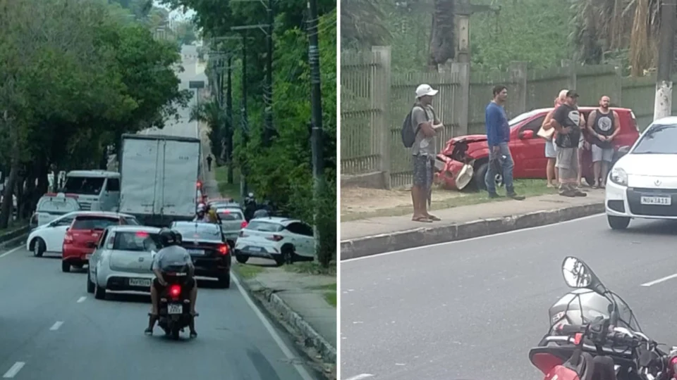 Acidente deixa trânsito congestionado na Rodrigo Otávio, Zona Sul de Manaus