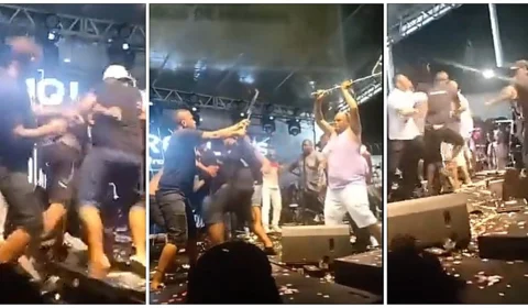 Quebra-quebra: bandas Psirico e Samba Trator brigam no palco, na Bahia; veja vídeo