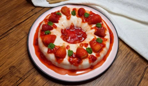 Receita Fácil: aprenda a fazer manjar de coco com calda de morango