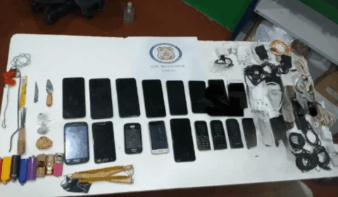 Revista em presídio de Coari resulta em apreensão de armas e drogas no AM