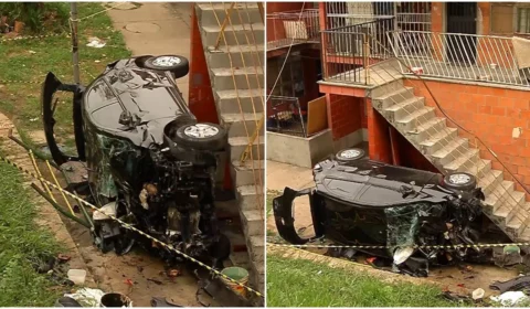 VÍDEO: após perseguição policial, carro capota e dupla é presa em Manaus