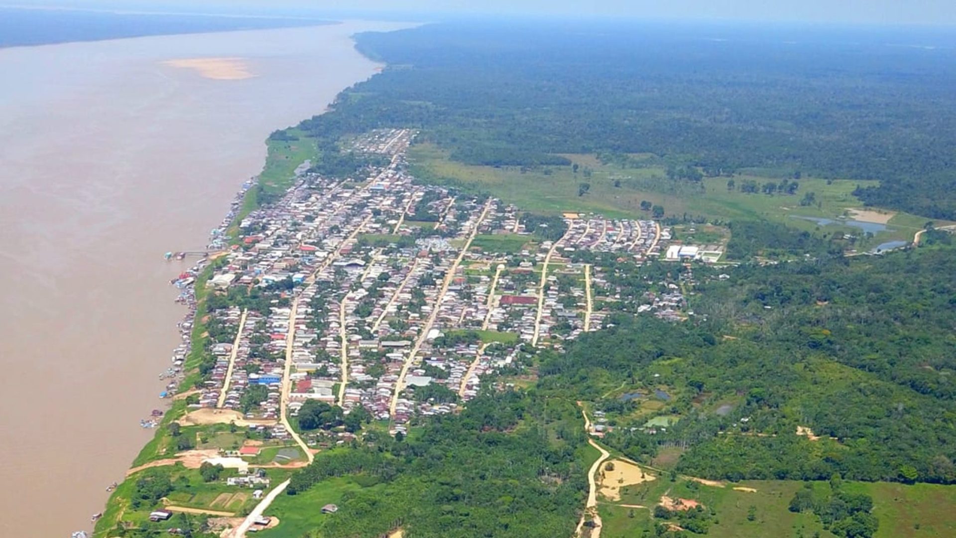 Vista aérea de Codajás, interior do AM Foto: Reprodução/ Facebook @codajasdas.boasnovas