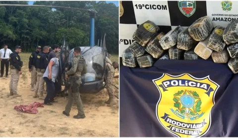 VÍDEO: polícia encontra mais de 200 kg de drogas em helicóptero na BR-174
