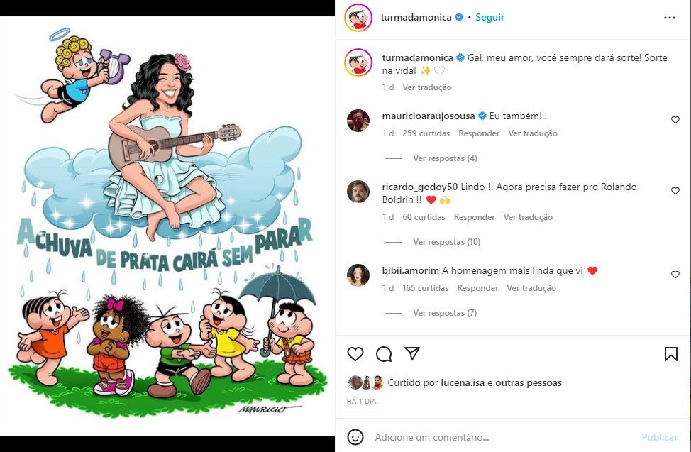 Homenagem feita a Gal Costa - Foto: Reprodução/Instagram @turmadamonica