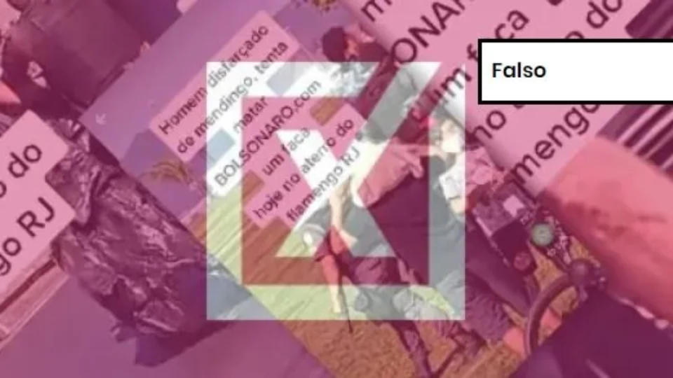 Checagem: É falso que homem disfarçado de mendigo tentou matar Bolsonaro com faca