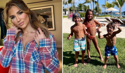 Nos EUA, cantora é criticada por foto dos filhos com abdômen trincado