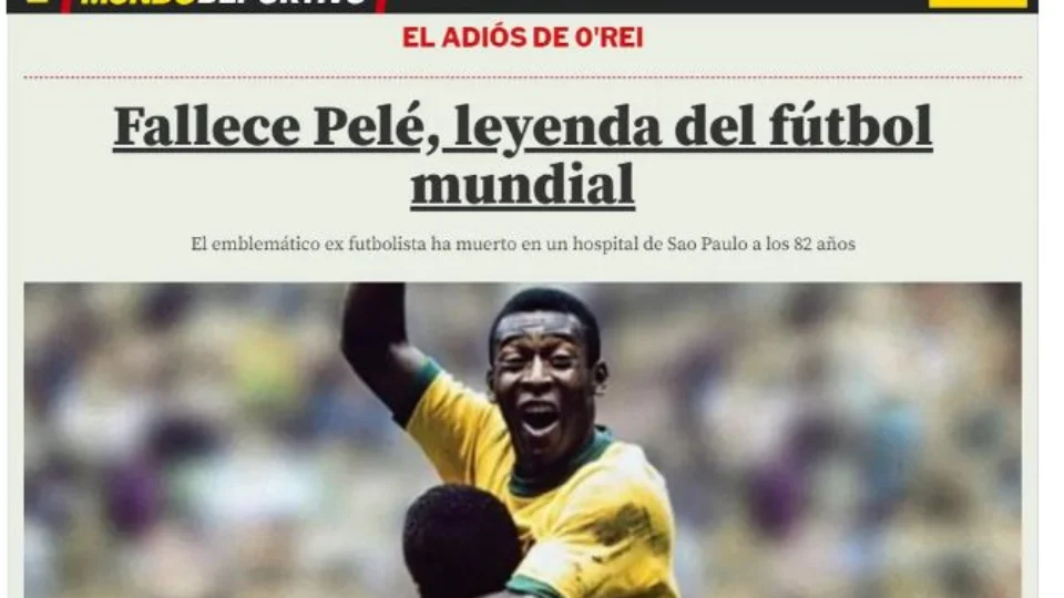 Morte de Pelé é destaque em jornais estrangeiros