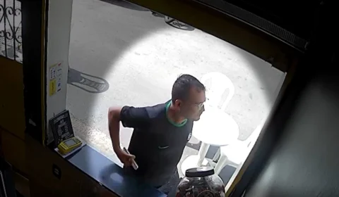 Roubo: câmera flagra furto de celular de estabelecimento comercial em Manaus