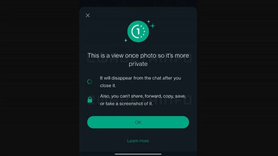 Saiba como bloquear prints de fotos e vídeos de visualização única no WhatsApp
