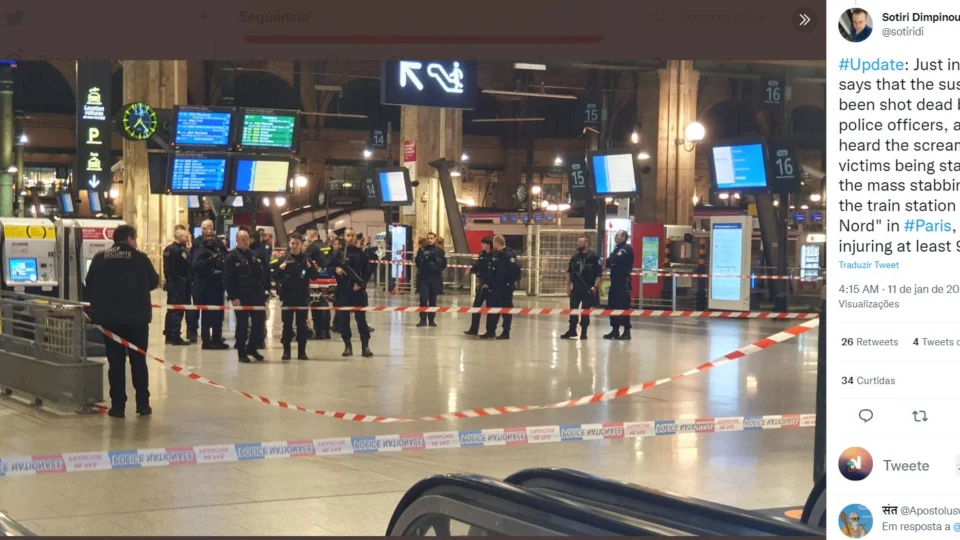 França: seis pessoas ficam feridas durante ataque a faca em Paris