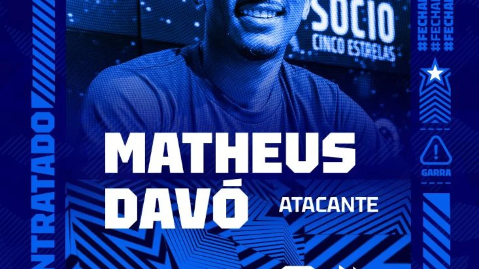 Cruzeiro anuncia contratação do atacante Matheus Davó, ex-Corinthians