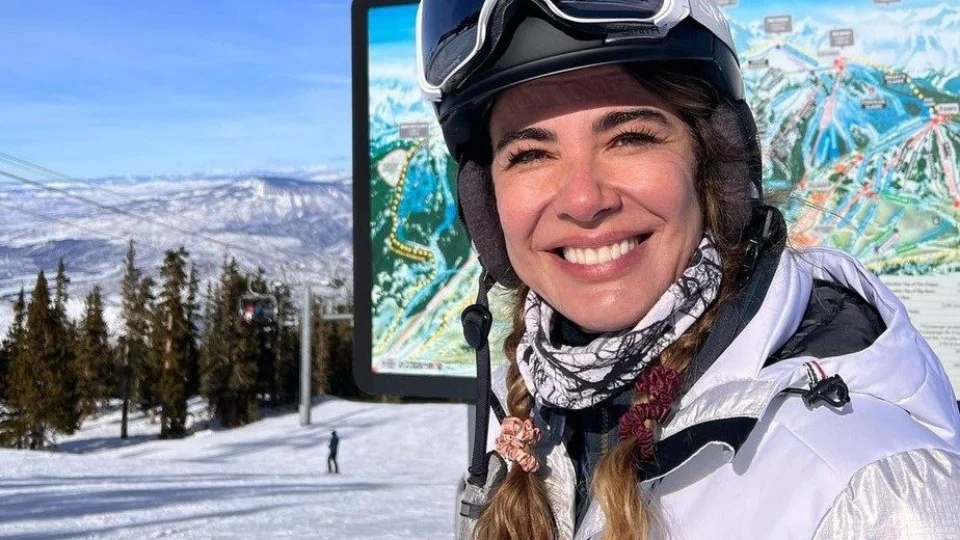 Luciana Gimenez sofre acidente em pista de esqui nos Estados Unidos