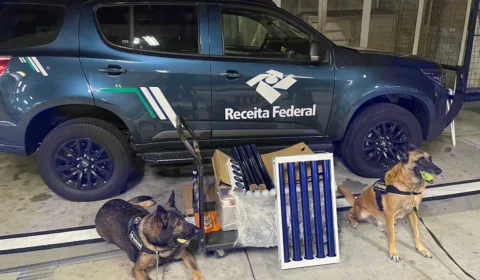 RF apreende 53 kg de maconha em canos de alumínio no aeroporto de Manaus