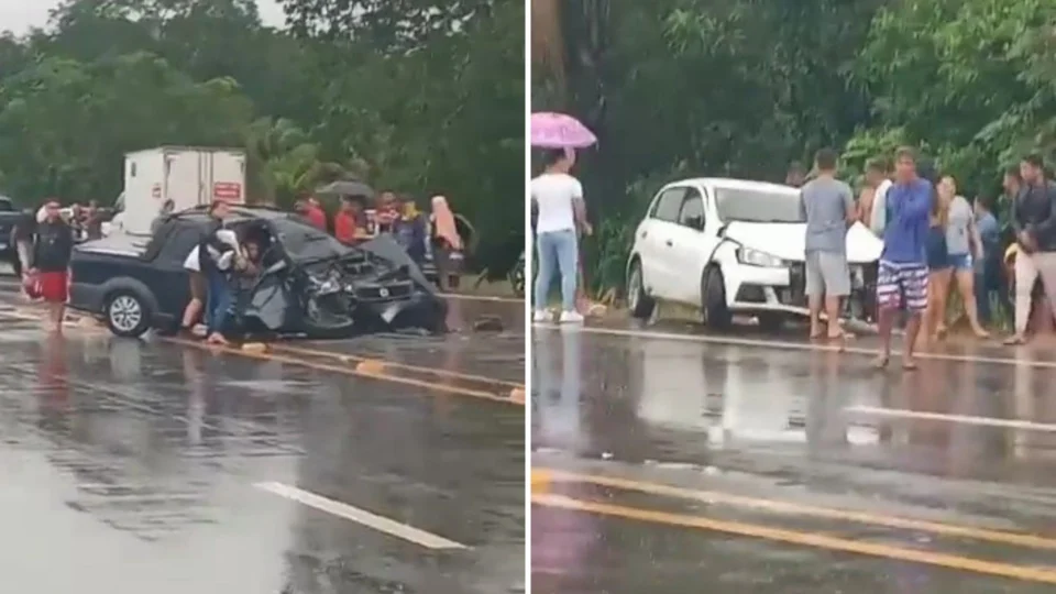 Acidente entre carros deixa 6 feridos e um morto na rodovia AM-070; veja vídeo