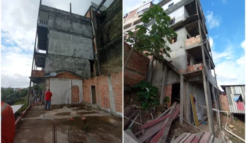 Após chuva, prédio com risco de desabar é interditado em Manaus; veja imagens