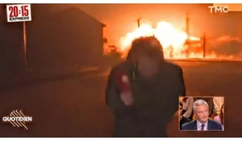 Míssil explode perto de repórter durante transmissão ao vivo na Ucrânia