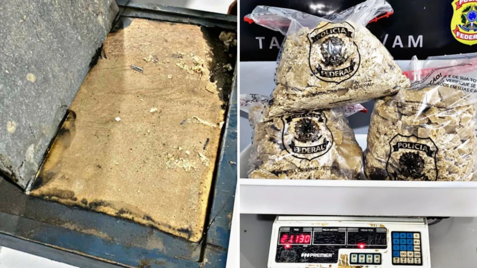 PF apreende mais de 21 kg de pasta base de cocaína escondida em motor no AM