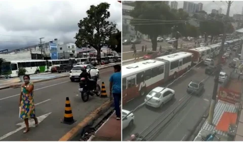 Rodoviários fazem paralisação no T1 na manhã desta quarta-feira em Manaus