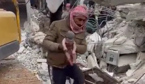 Terremoto: bebê nasce sobre escombro e é resgatado na Síria