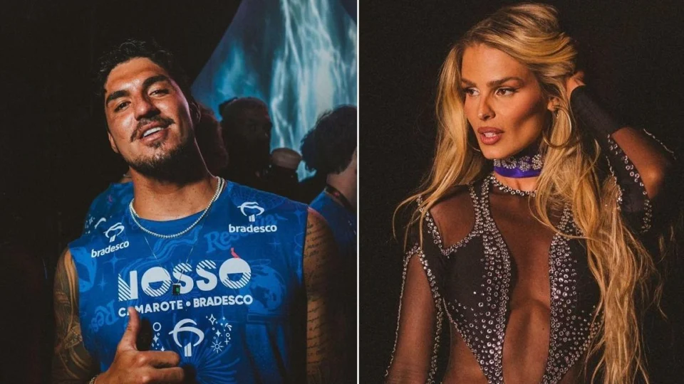 Climão? Gabriel Medina e Yasmin Brunet se cruzam em camarote na Sapucaí