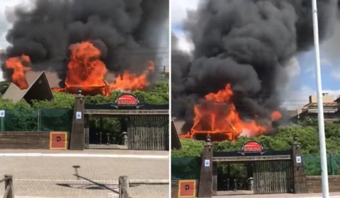 VÍDEO: incêndio destrói Warung, uma das maiores baladas eletrônicas em SC