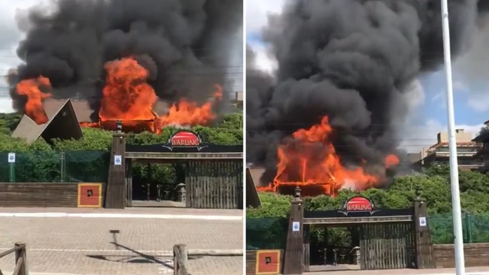 VÍDEO: incêndio destrói Warung, uma das maiores baladas eletrônicas em SC