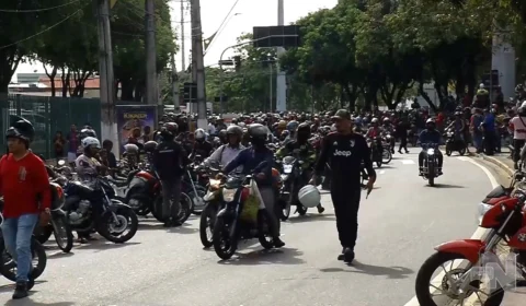 Motociclistas por aplicativo protestam contra sindicalização da categoria em Manaus