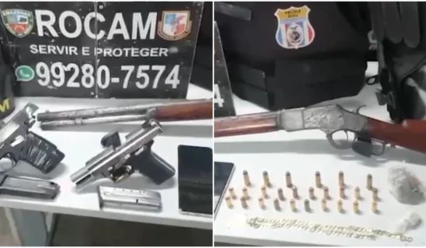 VÍDEO: policiais militares prendem três homens com arsenal de guerra em Manaus