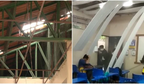 VÍDEO: teto de escola desaba durante forte chuva na Zona Norte de Manaus