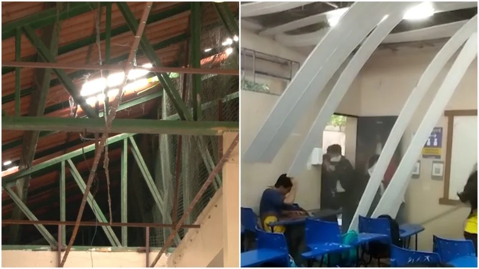 VÍDEO: teto de escola desaba durante forte chuva na Zona Norte de Manaus