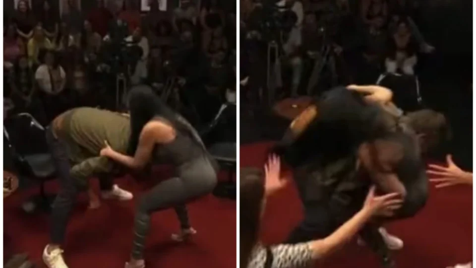 VÍDEO: Simaria ‘agride’ Fábio Porchat durante encenação em entrevista