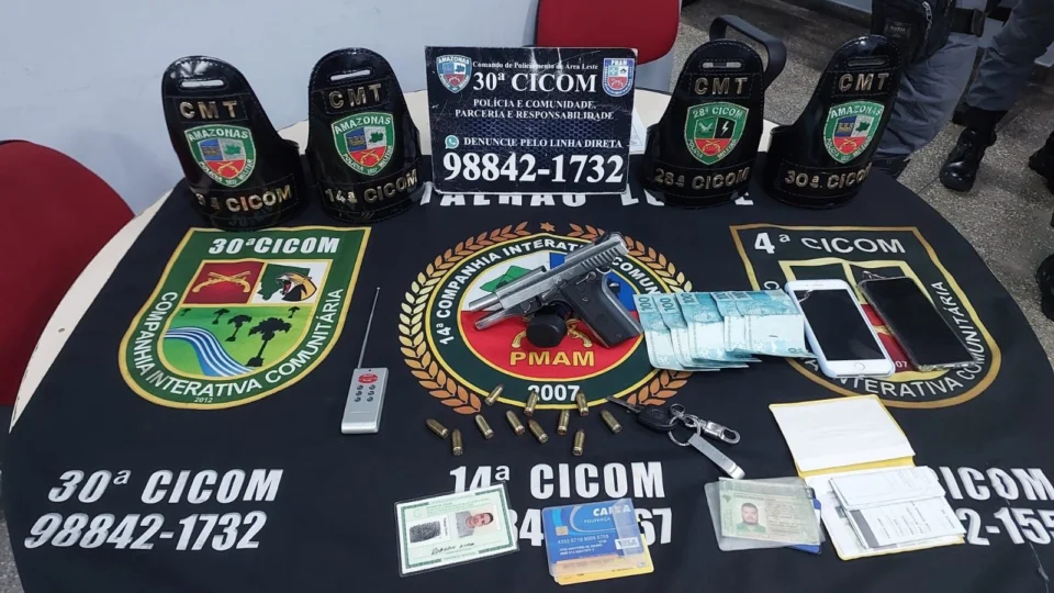 Em 4 horas, polícia registra apreensão de 8 armas de fogo em Manaus