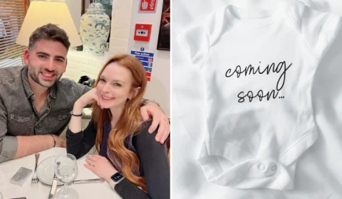 Atriz Lindsay Lohan anuncia que está grávida de seu primeiro filho