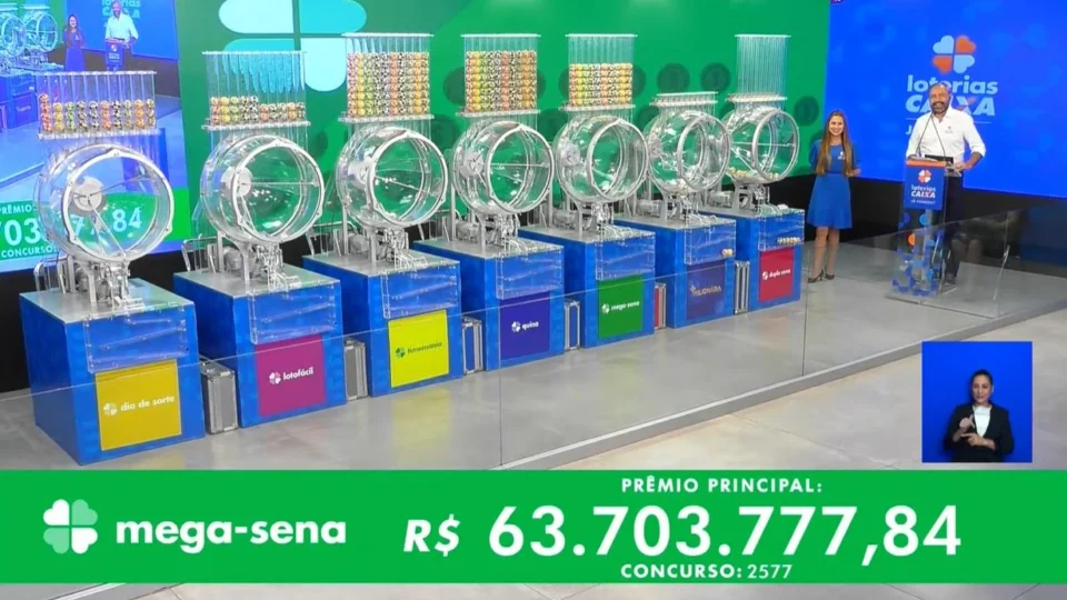 VÍDEO: confira números sorteados da Mega-Sena 2577 deste sábado, 25