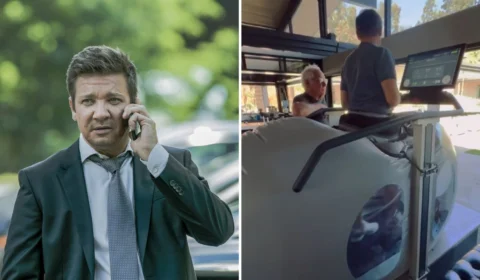 Jeremy Renner aparece andando pela 1ª vez desde acidente nos EUA