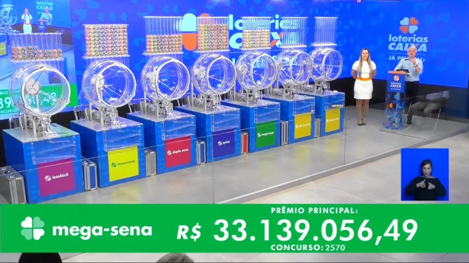 VÍDEO: confira números sorteados da Mega-Sena 2570 neste sábado, 4