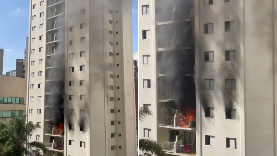 VÍDEO: mulher salta de 6º andar após incêndio atingir prédio em São Paulo