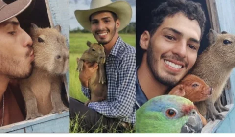 Após fama com capivara, influencer do AM é multado e terá que entregar animal ao Ibama