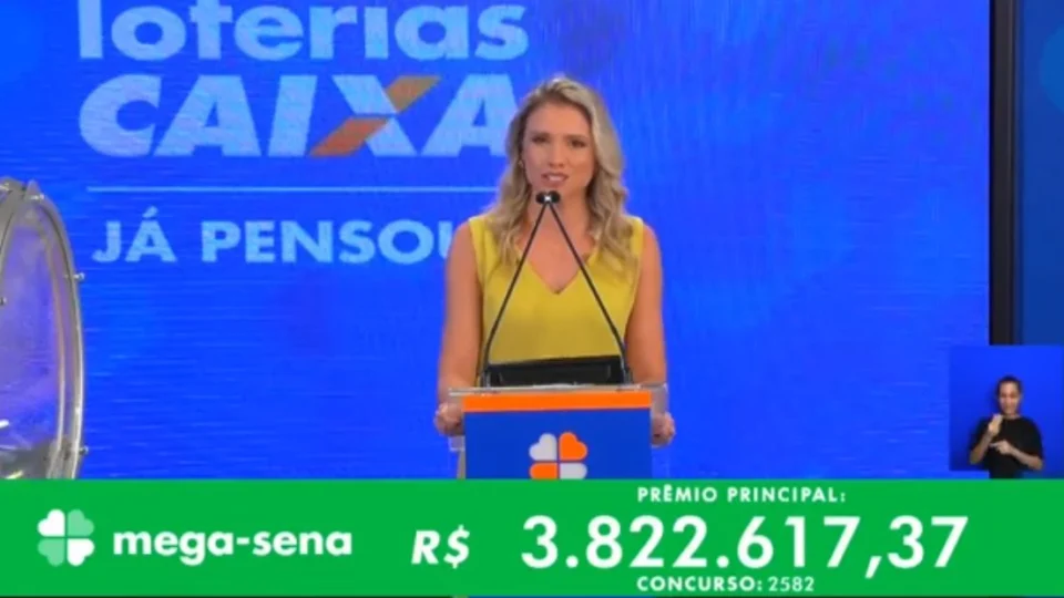 VÍDEO: confira números sorteados da Mega-Sena 2582 nesta quarta, 12