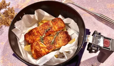 Receita Fácil – Salmão com batata na airfryer: opção pronta em apenas 30 min