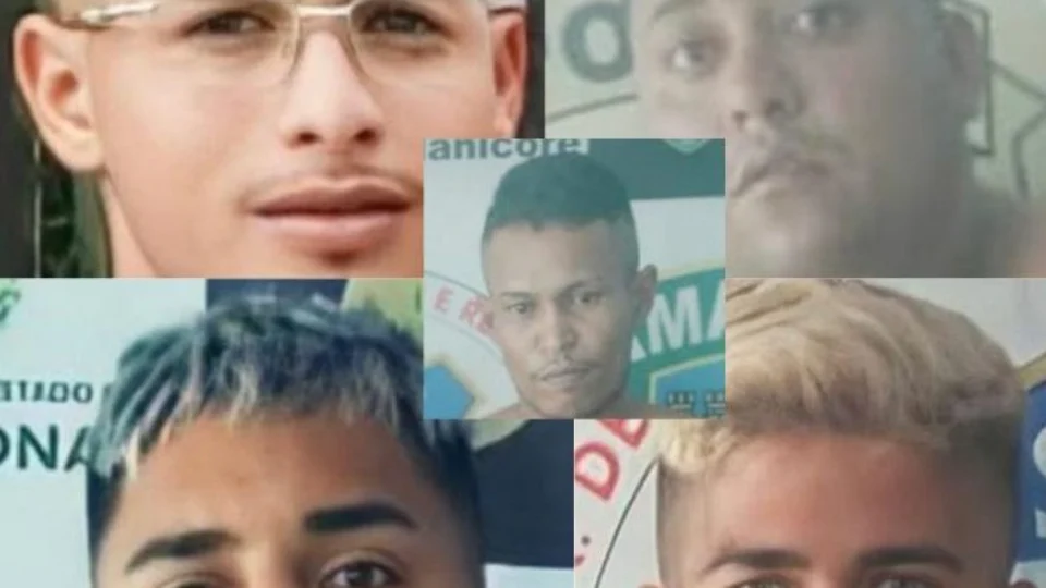 Polícia divulga imagens de cinco homens procurados por crimes distintos no AM