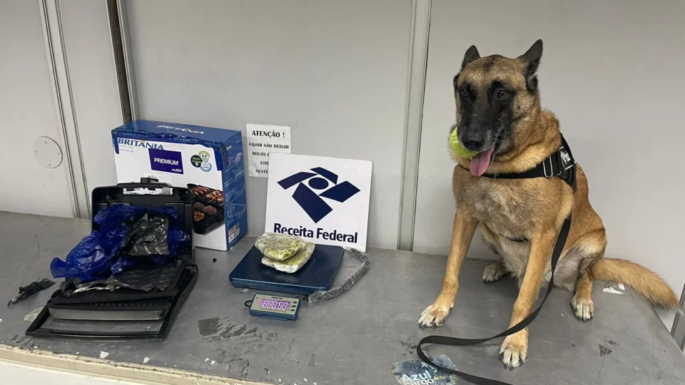 RF encontra 41 kg de drogas dentro de churrasqueira e malas no aeroporto do AM