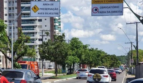 Ephigênio Salles: avenida é interditada para instalação de passarela em Manaus